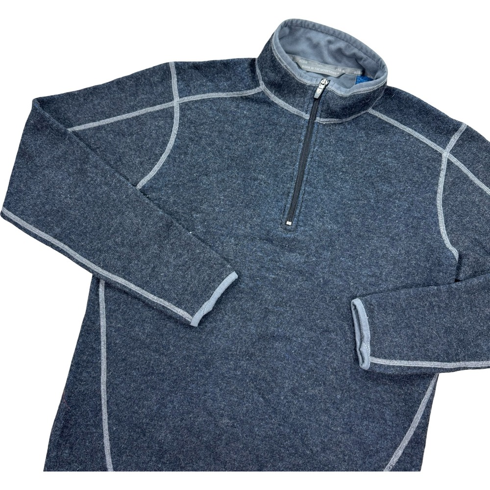 Kuhl Sweater Mens Medium Gray Chianti Fleece Quarter Zip Pullover Hiking Utility